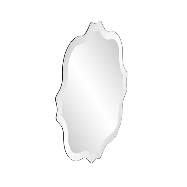 Homeroots 16" Gray Abstract Unframed Accent Mirror  Glass 384173