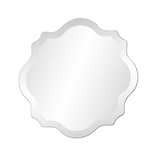 Homeroots 16" Gray Abstract Unframed Accent Mirror  Glass 384173