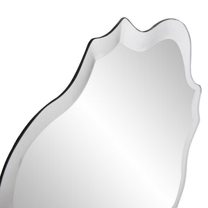 Homeroots 16" Gray Abstract Unframed Accent Mirror  Glass 384173