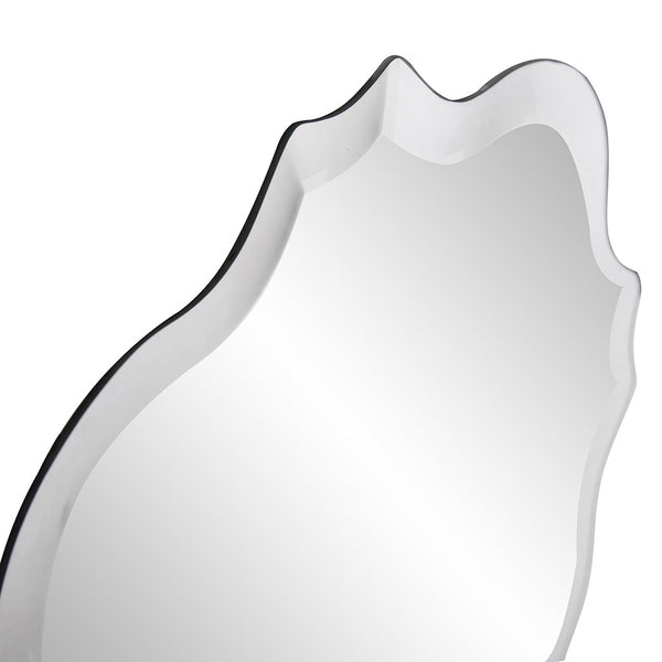 Homeroots 16" Gray Abstract Unframed Accent Mirror  Glass 384173