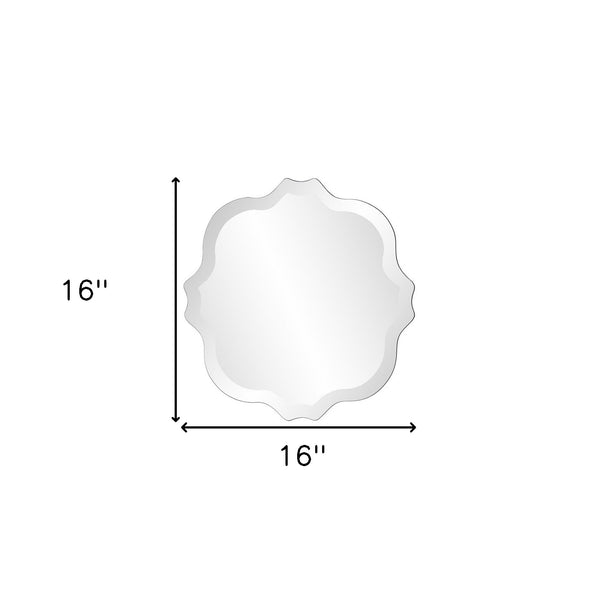 Homeroots 16" Gray Abstract Unframed Accent Mirror  Glass 384173