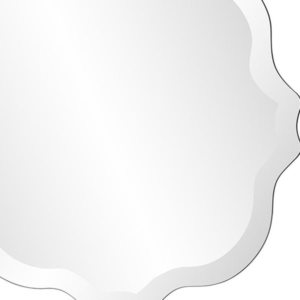 Homeroots 16" Gray Abstract Unframed Accent Mirror  Glass 384173