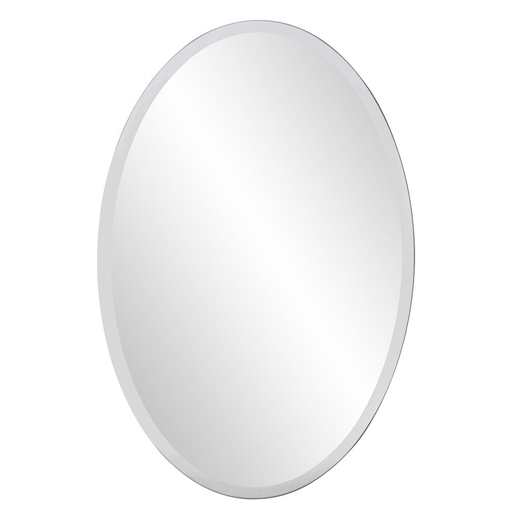 Homeroots Oval Shaped Frameless Mirror  Glass 384174