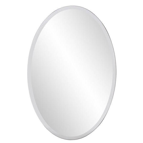 Homeroots Oval Shaped Frameless Mirror  Glass 384174