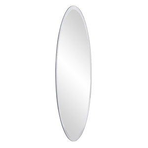 Homeroots Oval Shaped Frameless Mirror  Glass 384174