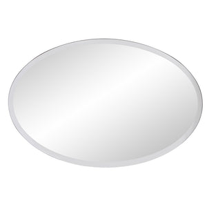 Homeroots Oval Shaped Frameless Mirror  Glass 384174