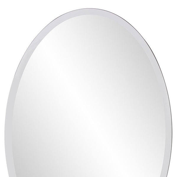 Homeroots Oval Shaped Frameless Mirror  Glass 384174