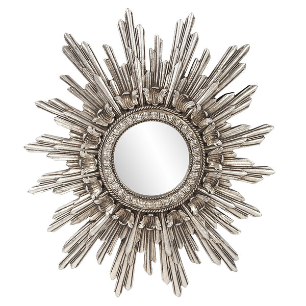 Homeroots Oval Antiqued Silver Leaf Finish Mirror  Polyresin 384176