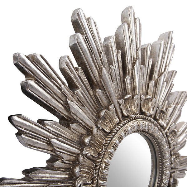 Homeroots Oval Antiqued Silver Leaf Finish Mirror  Polyresin 384176