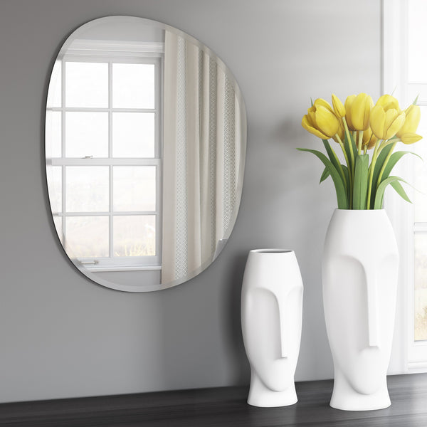 Homeroots 24" Abstract Unframed Accent Mirror  Glass 384178