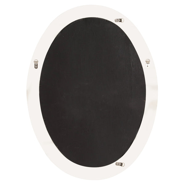 Homeroots Oval Mirror In A Glossy White Wood Frame  Wood 384179