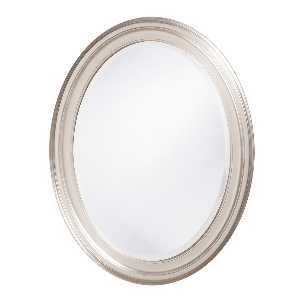 Homeroots 33" Silver Oval Framed Accent Mirror  Wood 384181