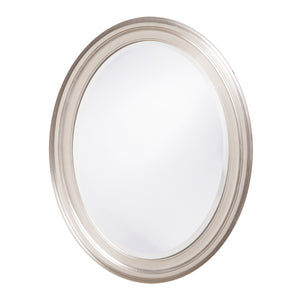 Homeroots 33" Silver Oval Framed Accent Mirror  Wood 384181