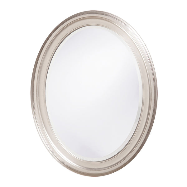 Homeroots 33" Silver Oval Framed Accent Mirror  Wood 384181