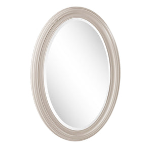 Homeroots 33" Silver Oval Framed Accent Mirror  Wood 384181