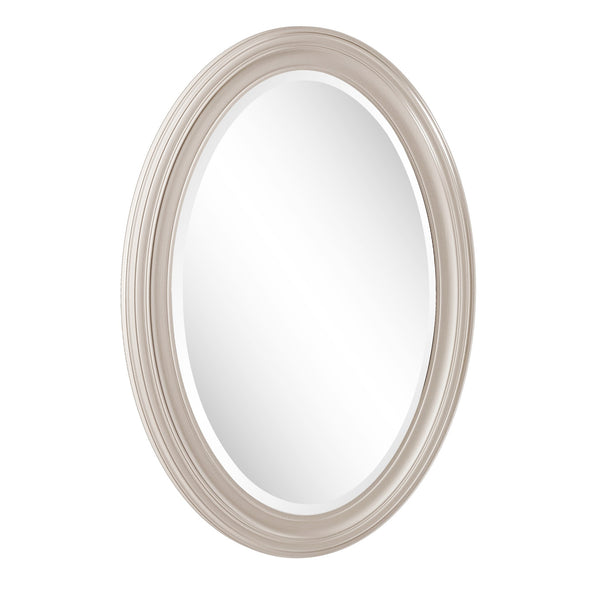 Homeroots 33" Silver Oval Framed Accent Mirror  Wood 384181