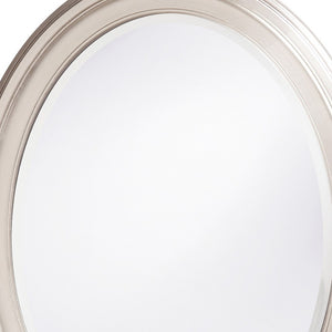 Homeroots 33" Silver Oval Framed Accent Mirror  Wood 384181