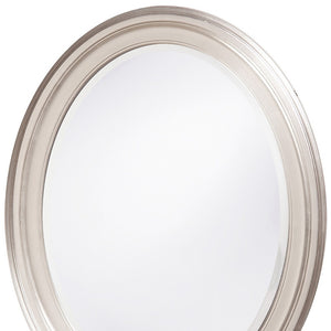 Homeroots 33" Silver Oval Framed Accent Mirror  Wood 384181