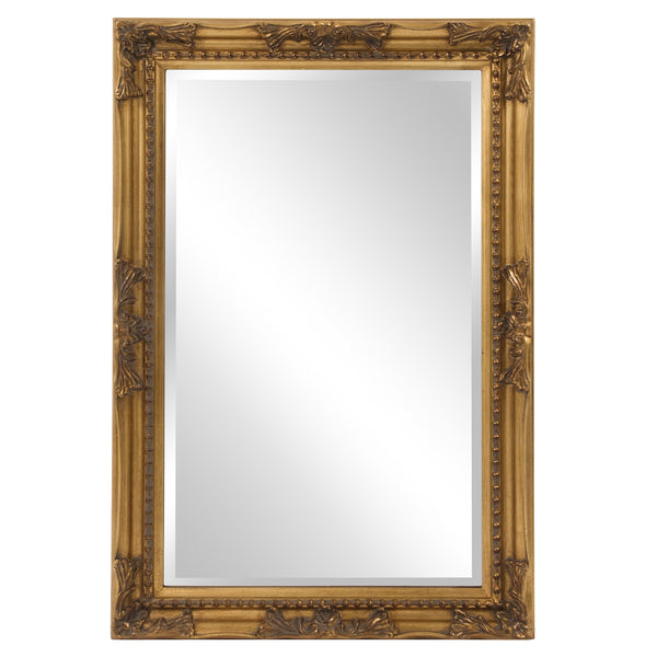 Homeroots Rectangular Antiqued Gold Wood Frame Mirror  Wood 384182