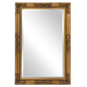 Homeroots Rectangular Antiqued Gold Wood Frame Mirror  Wood 384182