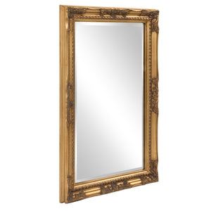 Homeroots Rectangular Antiqued Gold Wood Frame Mirror  Wood 384182