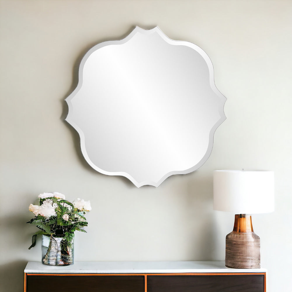 Homeroots 36" Quatrefoil Unframed Accent Mirror  Glass 384186