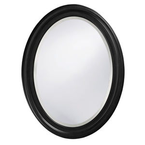 Homeroots Oval Shaped Black Wood Frame Mirror  Wood 384187