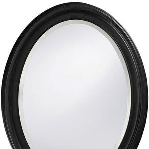 Homeroots Oval Shaped Black Wood Frame Mirror  Wood 384187