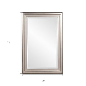Homeroots 33" Silver Framed Accent Mirror  Wood 384188