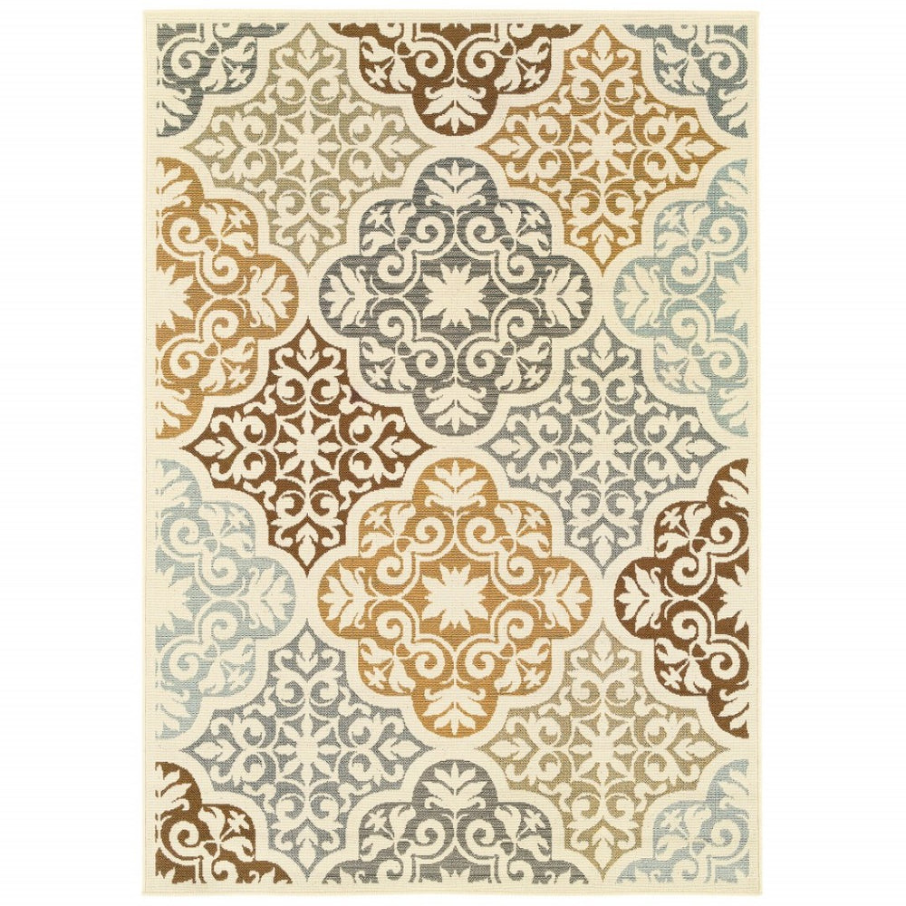 HomeRoots 8' Timeless Gray and Ivory Moroccan Area Rug – Durable, Stylish, Ideal for Indoor & Outdoor Spaces 9'x13' 384196