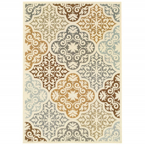 HomeRoots 8' Timeless Gray and Ivory Moroccan Area Rug – Durable, Stylish, Ideal for Indoor & Outdoor Spaces 9'x13' 384196