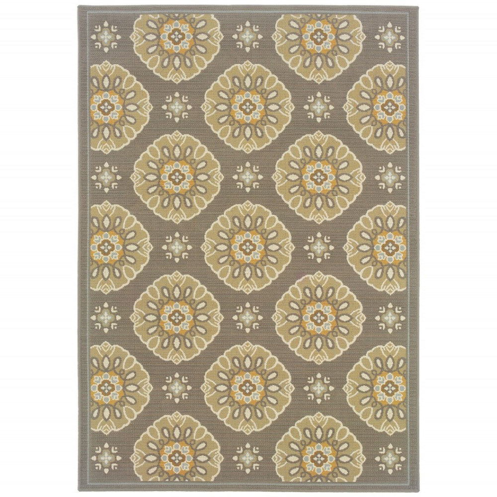 HomeRoots 8' Gray Moroccan Indoor Outdoor Area Rug - Durable, Stylish, Weather-Resistant Design for Any Space 9'x13' 384204