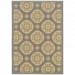 HomeRoots 8' Gray Moroccan Indoor Outdoor Area Rug - Durable, Stylish, Weather-Resistant Design for Any Space 9'x13' 384204