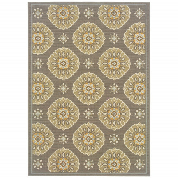 HomeRoots 8' Gray Moroccan Indoor Outdoor Area Rug - Durable, Stylish, Weather-Resistant Design for Any Space 9'x13' 384204