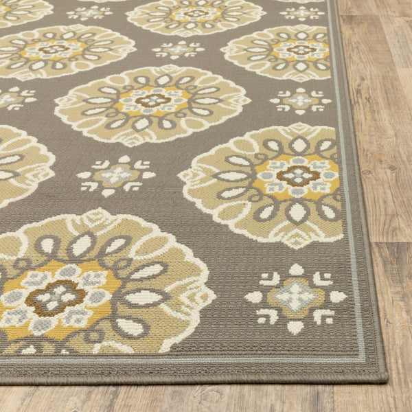 HomeRoots 8' Gray Moroccan Indoor Outdoor Area Rug - Durable, Stylish, Weather-Resistant Design for Any Space 9'x13' 384204