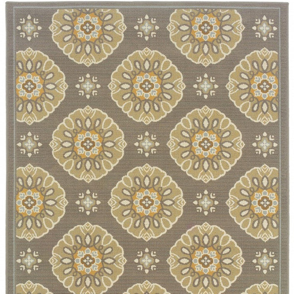 HomeRoots 8' Gray Moroccan Indoor Outdoor Area Rug - Durable, Stylish, Weather-Resistant Design for Any Space 9'x13' 384204
