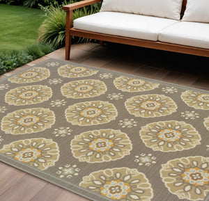 HomeRoots 8' Gray Moroccan Indoor Outdoor Area Rug - Durable, Stylish, Weather-Resistant Design for Any Space 9'x13' 384204