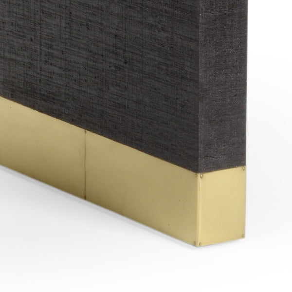 Chelsea House Waterfall Raffia Console In Black By Jamie Merida — Sculpted Waterfall Silhouette With Brass Feet, 60" 384205