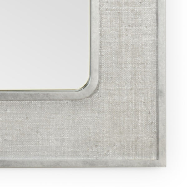 Chelsea House Yangon Raffia Mirror By Jamie Merida — 46"X34" Silver-Trimmed Natural Frame For Coastal & Boho Spaces 384227
