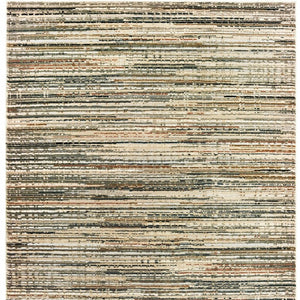 Homeroots 9' X 12' Ivory Sage Abtract Lines Indoor Area Rug Ivory,Gold Polypropylene 384236