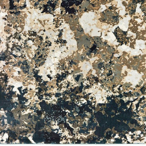 HomeRoots 2' X 8' Ivory Navy Abstract Marble Runner Rug - Luxurious Softness and Contemporary Style for Your Home 5'3" x 7'6" 384239