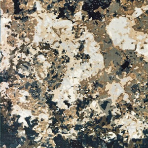 HomeRoots 2' X 8' Ivory Navy Abstract Marble Runner Rug - Luxurious Softness and Contemporary Style for Your Home 7'10" x 10'10" 384241