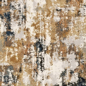 HomeRoots 8' Ivory Gray Abstract Runner Rug - Modern Museum-Quality Design for Hallways & Living Spaces 2'3" x 7'6" 384243