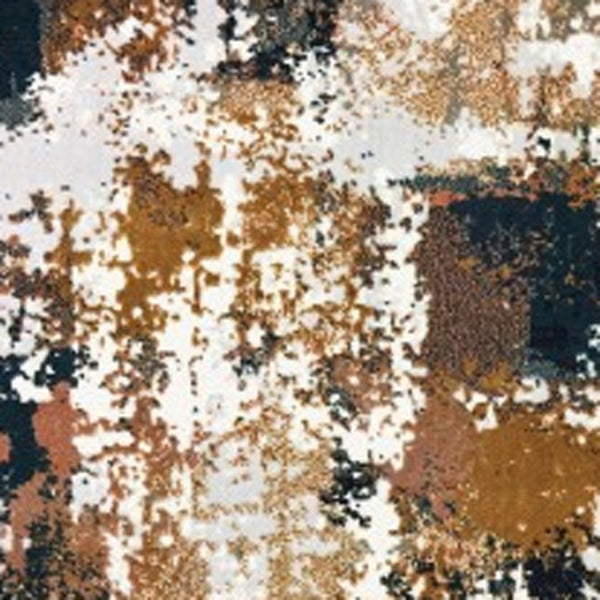 HomeRoots 8' Ivory Gray Abstract Runner Rug - Modern Museum-Quality Design for Hallways & Living Spaces 5'3" x 7'6" 384245