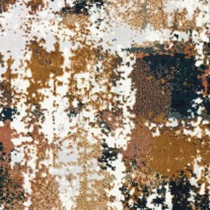 HomeRoots 8' Ivory Gray Abstract Runner Rug - Modern Museum-Quality Design for Hallways & Living Spaces 7'10" x 10'10" 384247