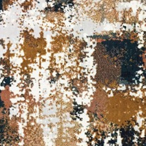 HomeRoots 8' Ivory Gray Abstract Runner Rug - Modern Museum-Quality Design for Hallways & Living Spaces 9'10" x 12'10" 384248