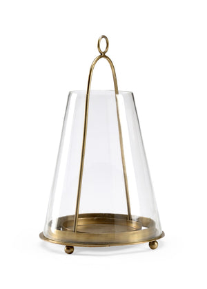 Chelsea House Rabat Hanging Candleholder In Antique Brass With Clear Accents — 16" Vintage-Style Ambient Light Fixture 384254
