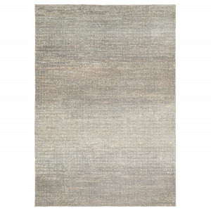 HomeRoots 10' Gray and Green Abstract Distressed Area Rug - Modern Design, Stain-Resistant, Perfect for Families 9'10" x 12'10" 384278