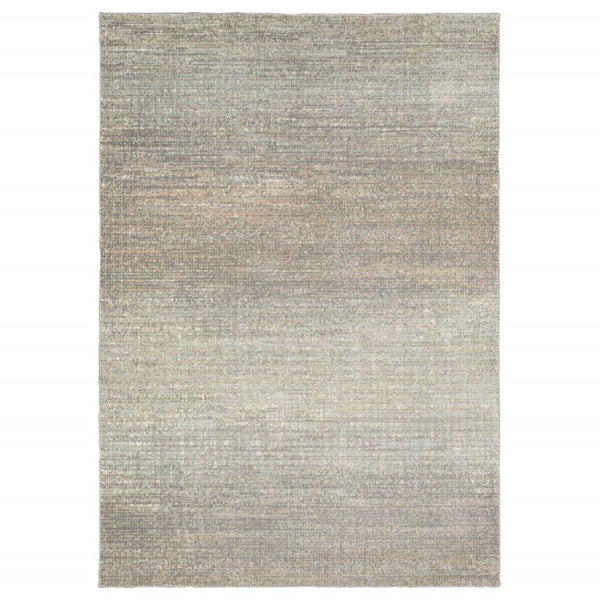 HomeRoots 10' Gray and Green Abstract Distressed Area Rug - Modern Design, Stain-Resistant, Perfect for Families 9'10" x 12'10" 384278