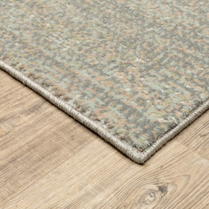 HomeRoots 10' Gray and Green Abstract Distressed Area Rug - Modern Design, Stain-Resistant, Perfect for Families 9'10" x 12'10" 384278